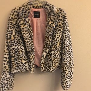 Faux Leopard Fur Coat